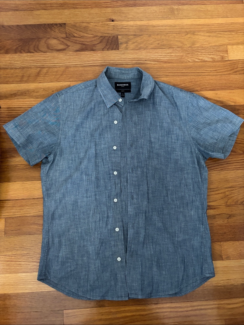 Bonobos Short-Sleeve Button-Down Shirt in Chambray Blue